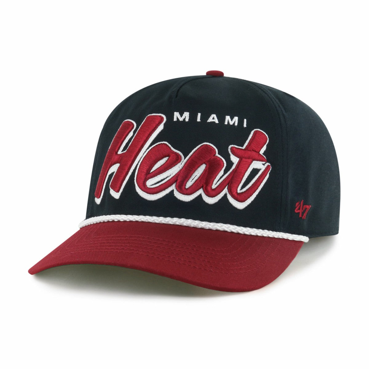 Miami Heat '47 Dropshadow Rope Hitch Adjustable Hat Black/Red