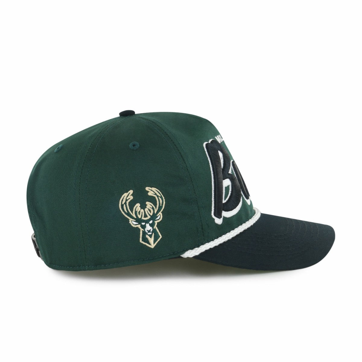 Milwaukee Bucks '47 Dropshadow Rope Hitch Adjustable Hat Hunter Green/Black