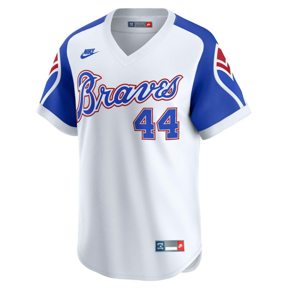 Hank Aaron Atlanta Braves Nike Throwback Cooperstown Collection Limited Jersey - White Jerseys