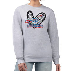 Oklahoma City Thunder G-III 4Her by Carl Banks Women's Leopard Heart Fleece Pullover Sweatshirt Heather Gray