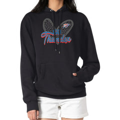 Oklahoma City Thunder G-III 4Her by Carl Banks Women's Leopard Heart Graphic Fleece Pullover Hoodie Black