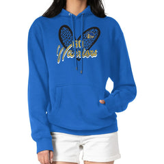 Golden State Warriors G-III 4Her by Carl Banks Women's Leopard Heart Graphic Fleece Pullover Hoodie Royal