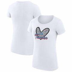 Oklahoma City Thunder G-III 4Her by Carl Banks Women's Super-Slim Fit Lightweight Leopard Heart T-Shirt White