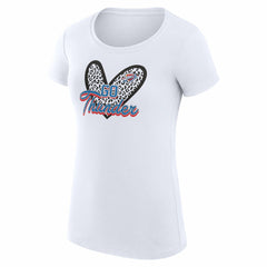 Oklahoma City Thunder G-III 4Her by Carl Banks Women's Super-Slim Fit Lightweight Leopard Heart T-Shirt White