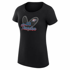 Oklahoma City Thunder G-III 4Her by Carl Banks Women's Super-Slim Fit Lightweight Leopard Heart T-Shirt Black
