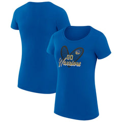 Golden State Warriors G-III 4Her by Carl Banks Women's Super-Slim Fit Lightweight Leopard Heart T-Shirt Royal