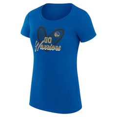 Golden State Warriors G-III 4Her by Carl Banks Women's Super-Slim Fit Lightweight Leopard Heart T-Shirt Royal