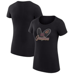 Cleveland Cavaliers G-III 4Her by Carl Banks Women's Super-Slim Fit Lightweight Leopard Heart T-Shirt Black