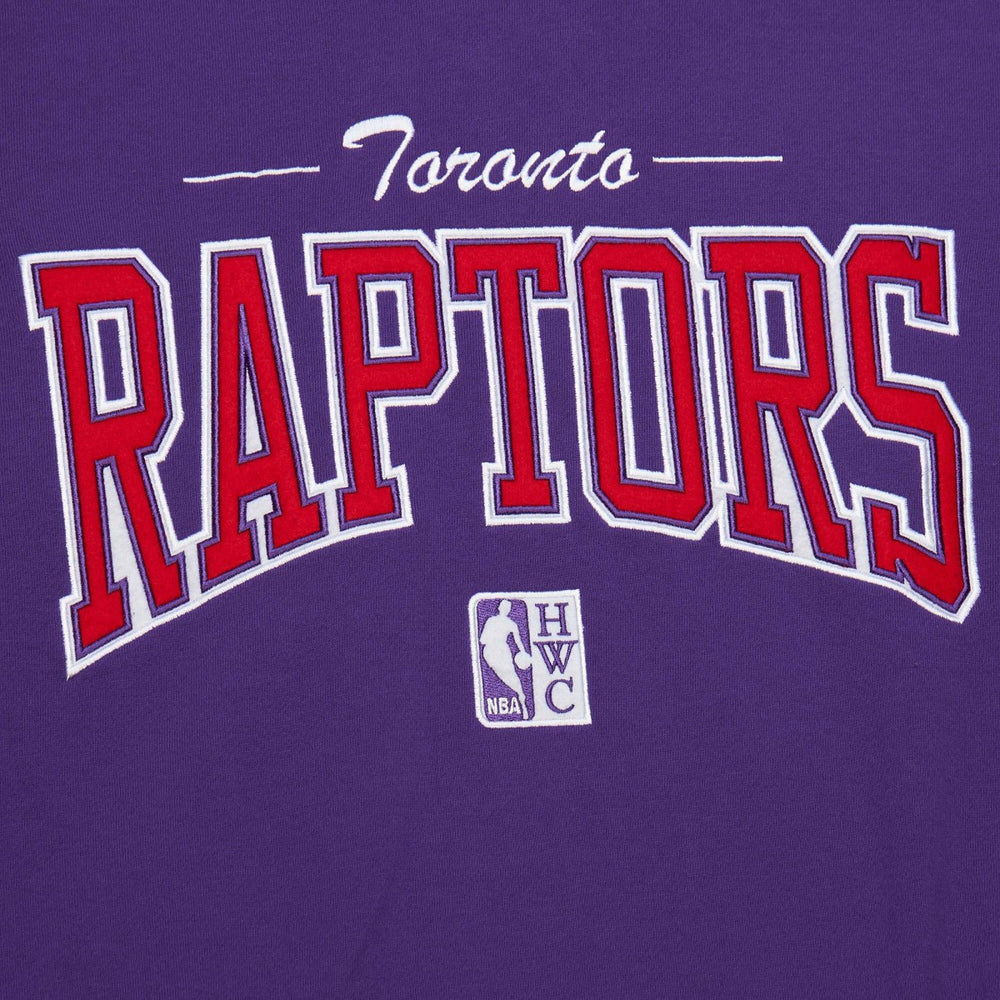 Toronto Raptors Hardwood Classics There & Back 2.0 Vintage Pullover Sweatshirt Purple