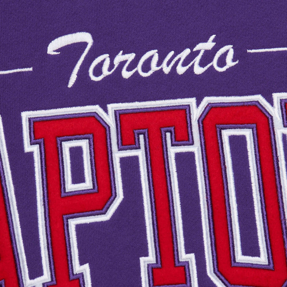 Toronto Raptors Hardwood Classics There & Back 2.0 Vintage Pullover Sweatshirt Purple