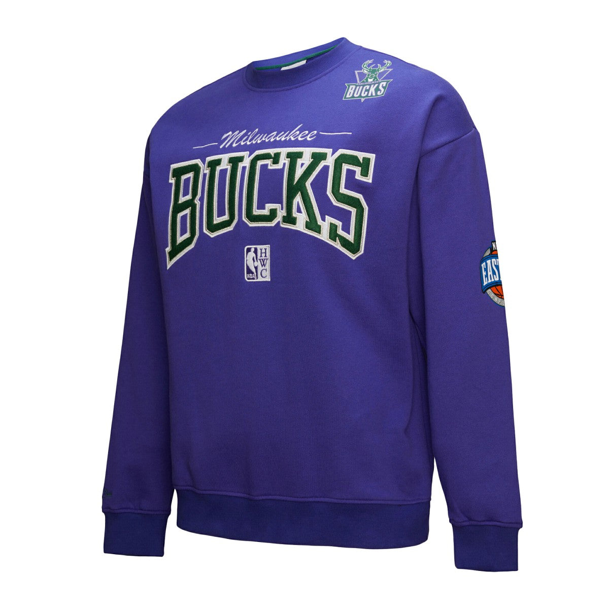 Milwaukee Bucks Hardwood Classics There & Back 2.0 Vintage Pullover Sweatshirt Purple