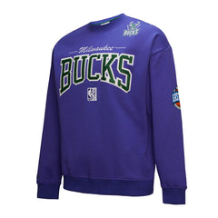 Milwaukee Bucks Hardwood Classics There & Back 2.0 Vintage Pullover Sweatshirt Purple