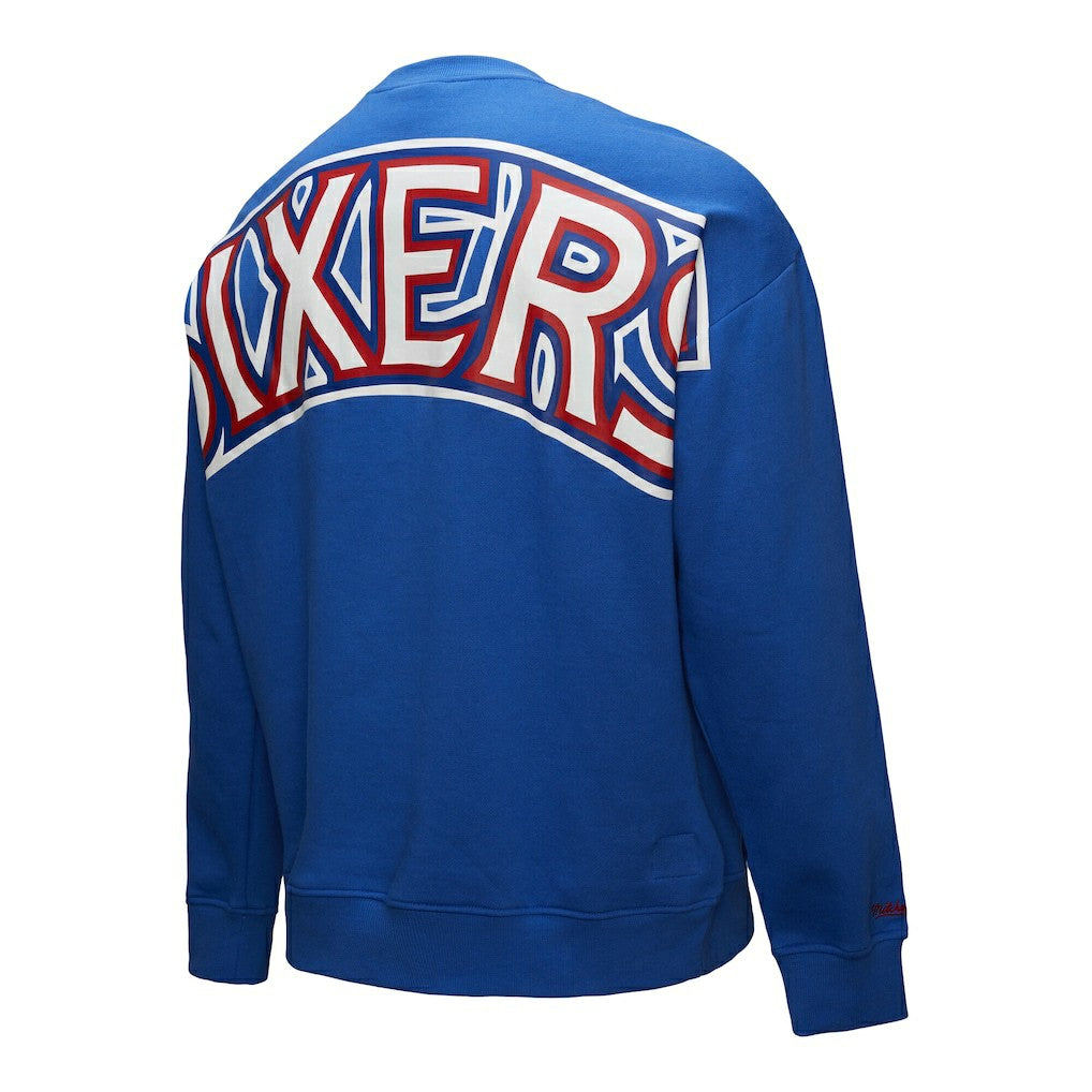 Philadelphia 76ers Hardwood Classics There & Back 2.0 Vintage Pullover Sweatshirt Royal