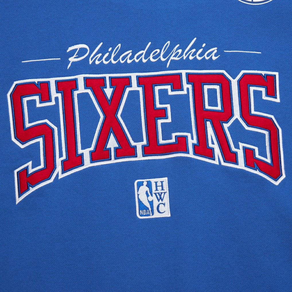 Philadelphia 76ers Hardwood Classics There & Back 2.0 Vintage Pullover Sweatshirt Royal