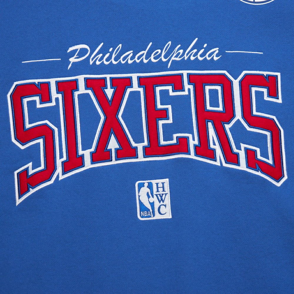 Philadelphia 76ers Hardwood Classics There & Back 2.0 Vintage Pullover Sweatshirt Royal