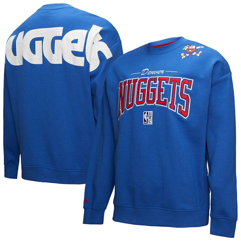 Denver Nuggets Hardwood Classics There & Back 2.0 Vintage Pullover Sweatshirt Royal