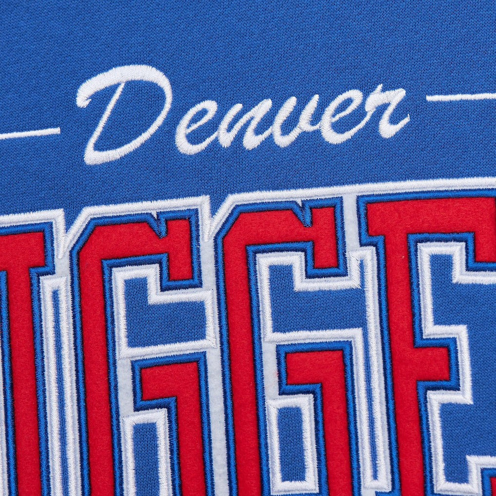 Denver Nuggets Hardwood Classics There & Back 2.0 Vintage Pullover Sweatshirt Royal