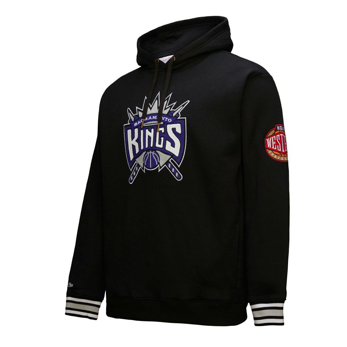 Sacramento Kings Chainstitch Applique Vintage Heavyweight Pullover Hoodie Black