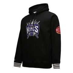 Sacramento Kings Chainstitch Applique Vintage Heavyweight Pullover Hoodie Black