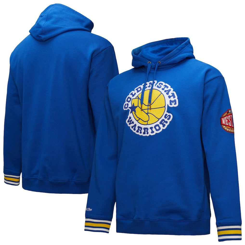 Golden State Warriors Chainstitch Applique Vintage Heavyweight Pullover Hoodie Royal