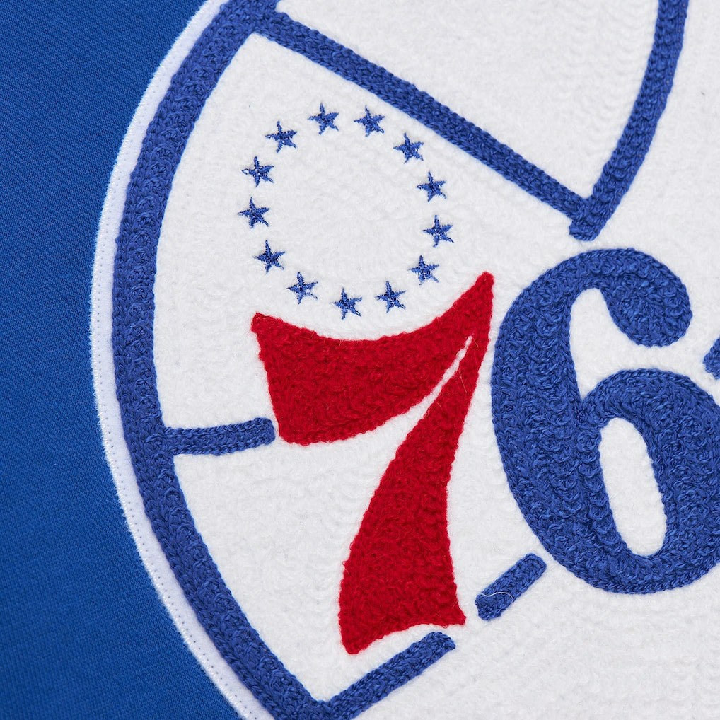 Philadelphia 76ers Chainstitch Applique Vintage Heavyweight Pullover Hoodie Royal