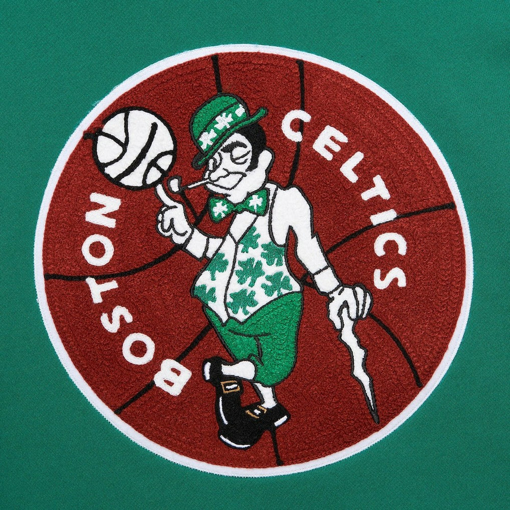 Boston Celtics Chainstitch Applique Vintage Heavyweight Pullover Hoodie Kelly Green