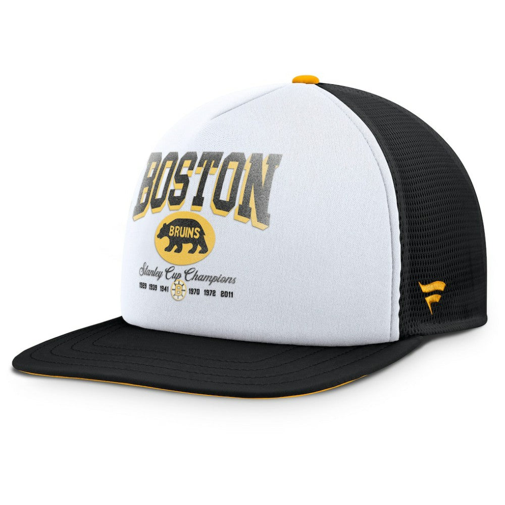 NHL Boston Bruins Fanatics Decades Collection Foam Front Snapback Hat - White/Black