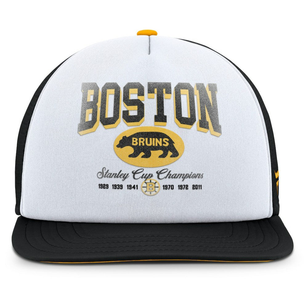 NHL Boston Bruins Fanatics Decades Collection Foam Front Snapback Hat - White/Black