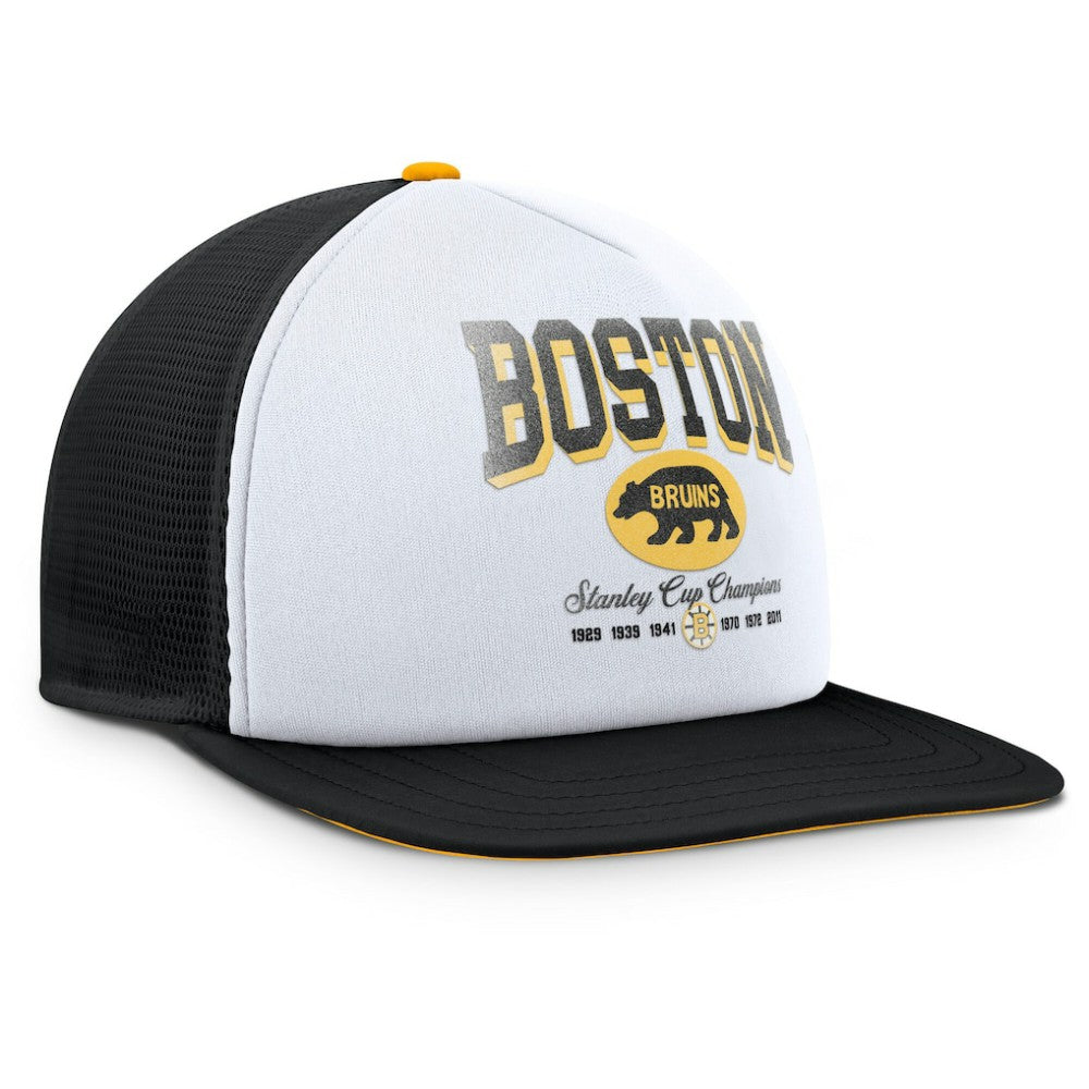 NHL Boston Bruins Fanatics Decades Collection Foam Front Snapback Hat - White/Black
