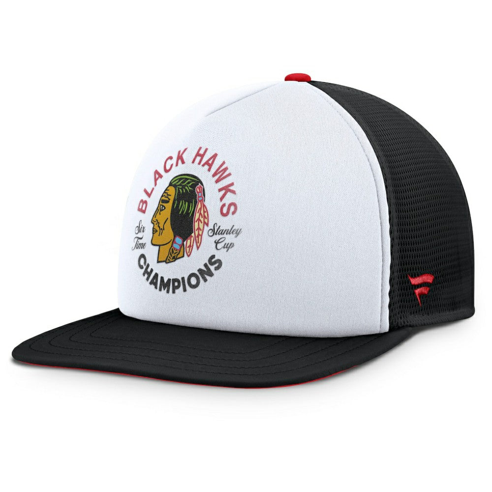 NHL Chicago Blackhawks Fanatics Decades Collection Foam Front Snapback Hat - White/Black