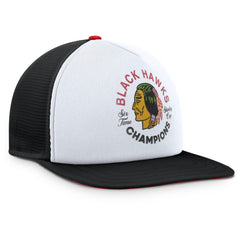 NHL Chicago Blackhawks Fanatics Decades Collection Foam Front Snapback Hat - White/Black