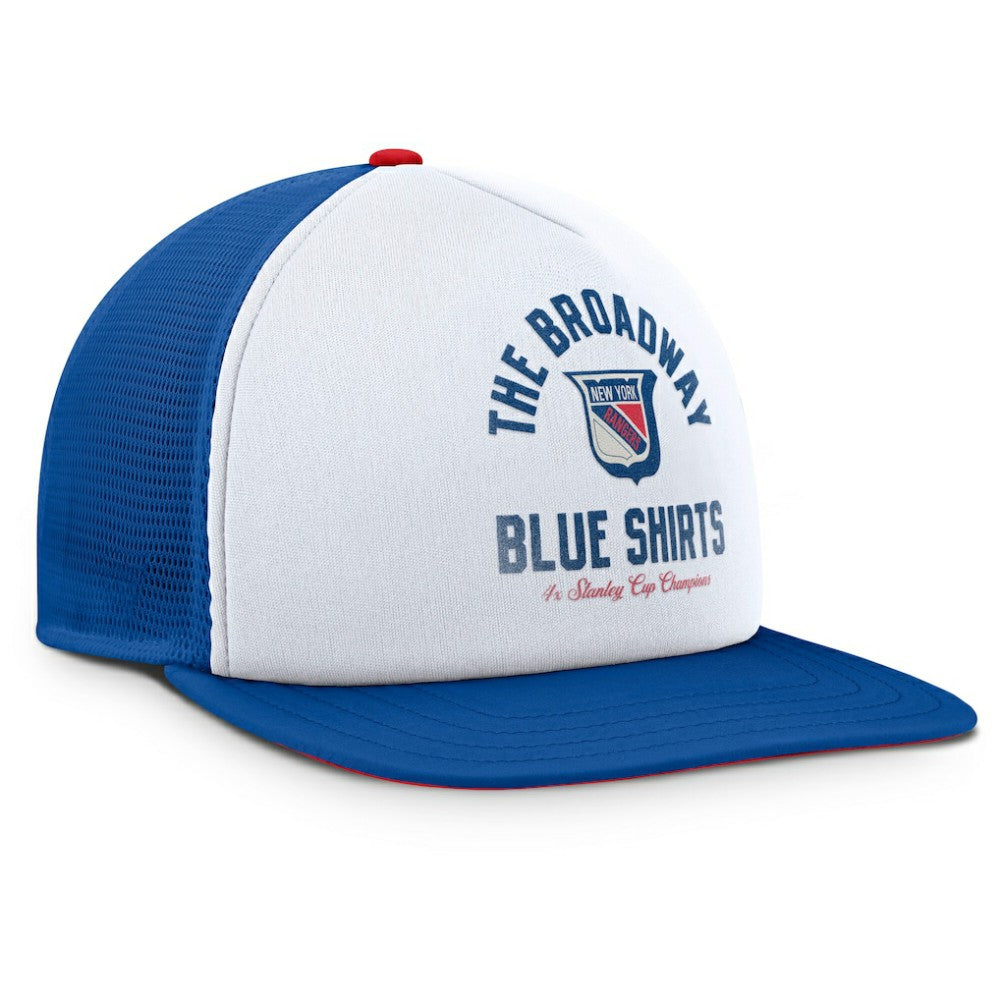 NHL New York Rangers Fanatics Decades Collection Foam Front Snapback Hat - White/Royal