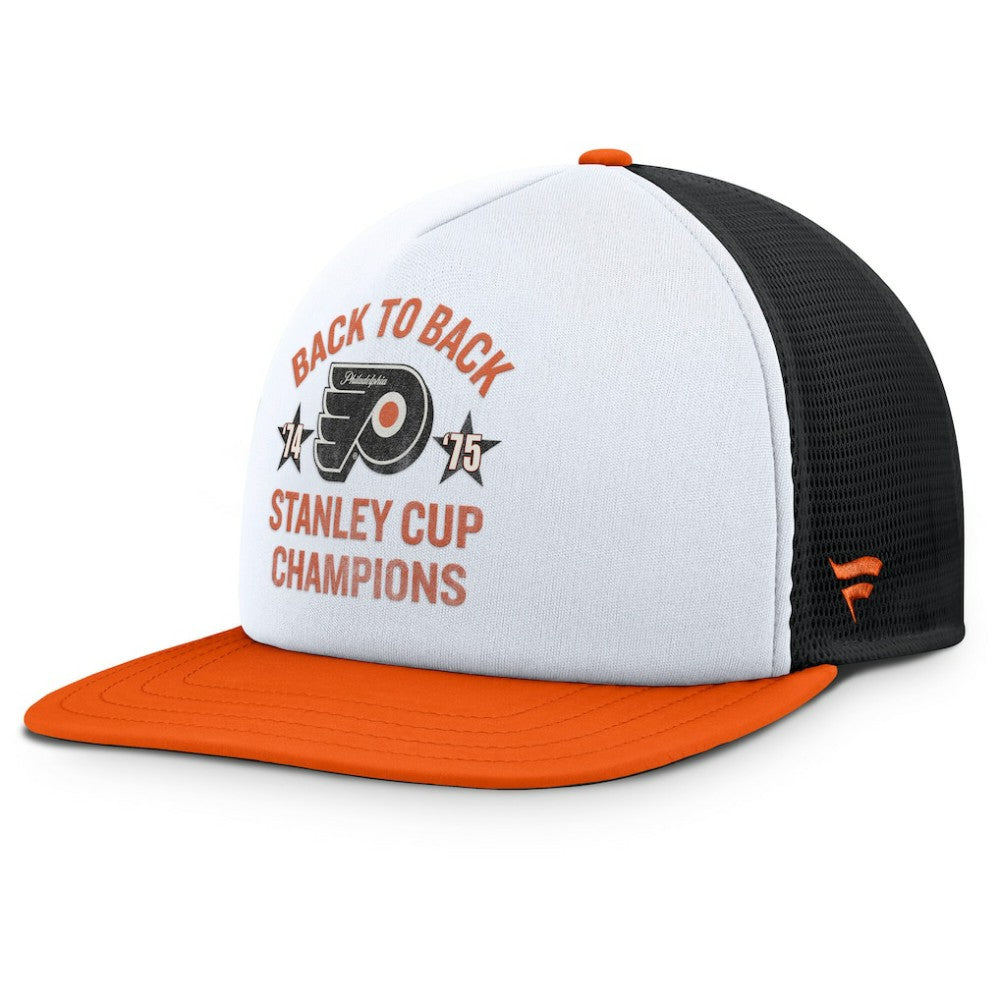 NHL Philadelphia Flyers Fanatics Decades Collection Foam Front Snapback Hat - White/Orange