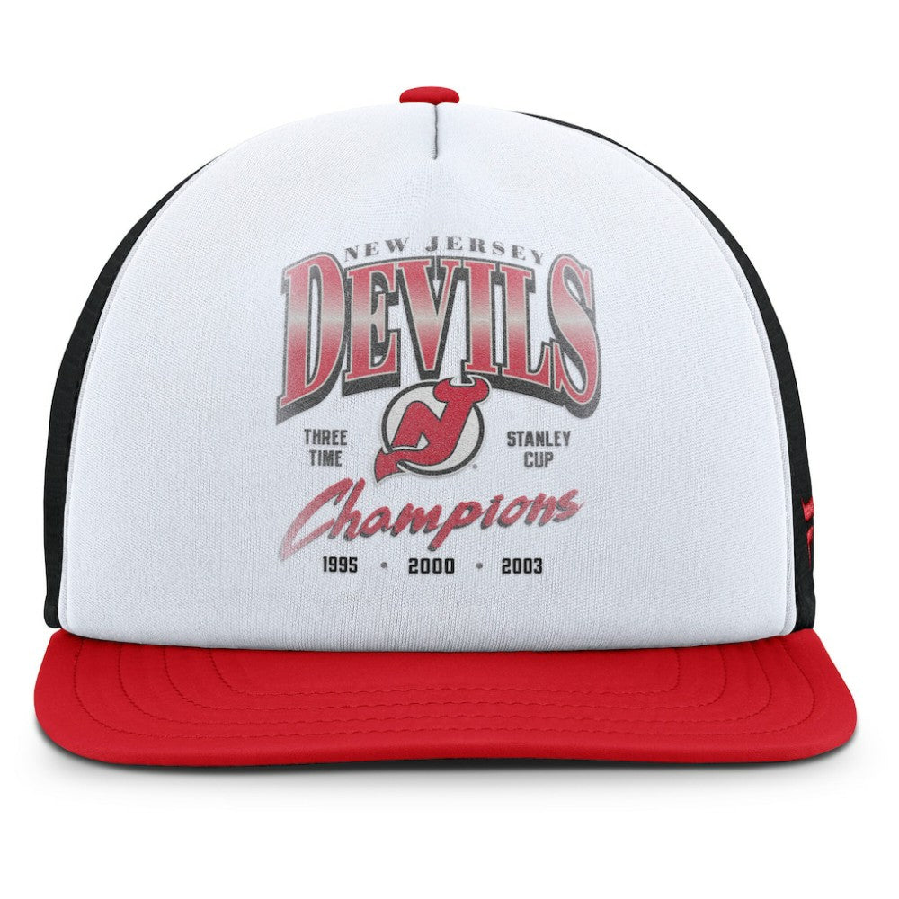 NHL New Jersey Devils Fanatics Decades Collection Foam Front Snapback Hat - White/Red