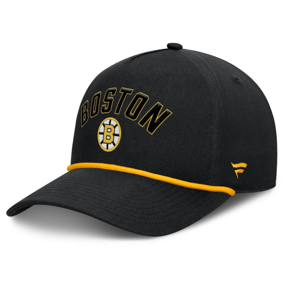 NHL Boston Bruins Fanatics Decades Collection A-Frame Rope Adjustable Hat - Black