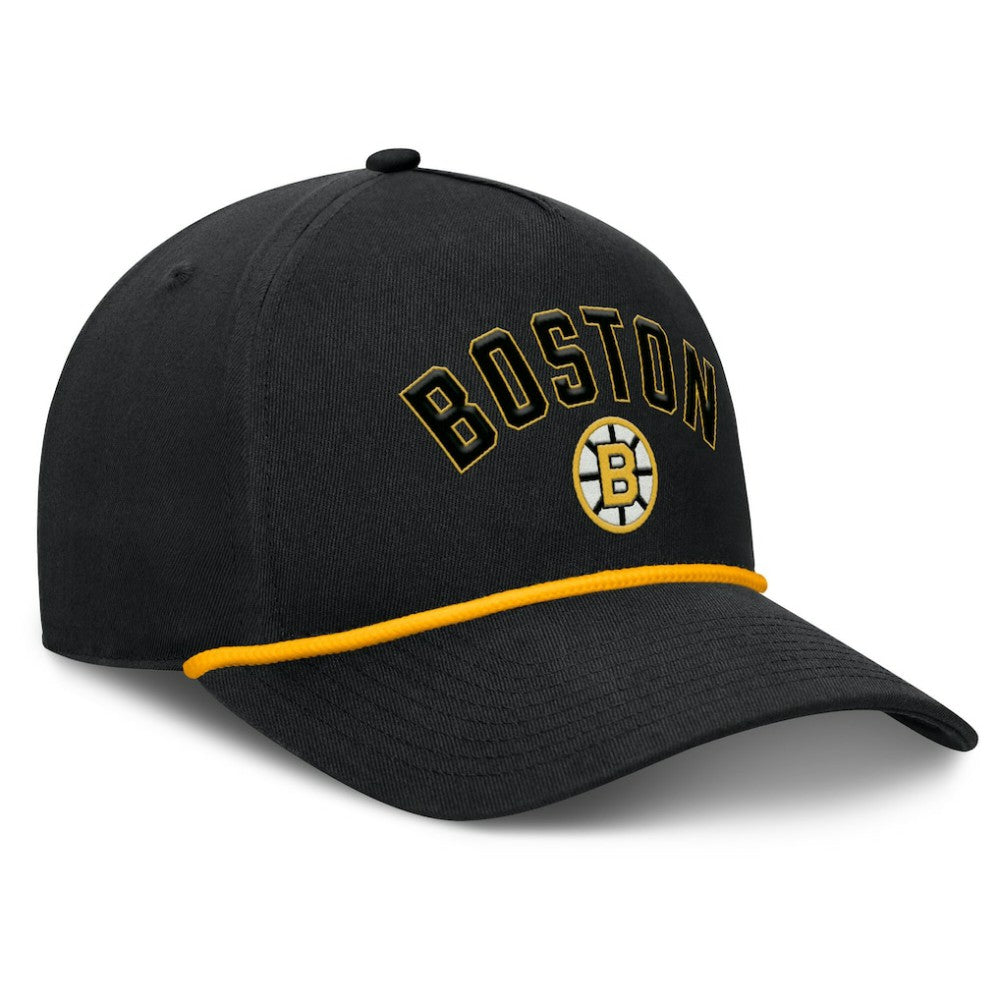 NHL Boston Bruins Fanatics Decades Collection A-Frame Rope Adjustable Hat - Black