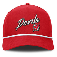 NHL New Jersey Devils Fanatics Decades Collection A-Frame Rope Adjustable Hat - Red