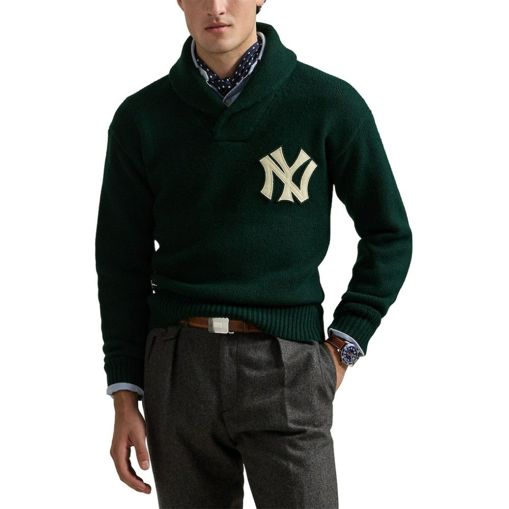 New York Yankees Polo Ralph Lauren Cooperstown Collection Pullover Sweater- Green Pullover