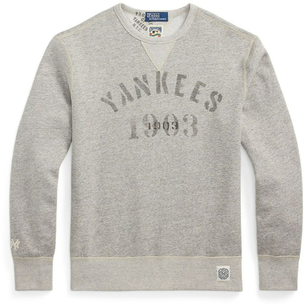 New York Yankees Polo Ralph Lauren Pullover Sweatshirt - Heather Gray Pullover