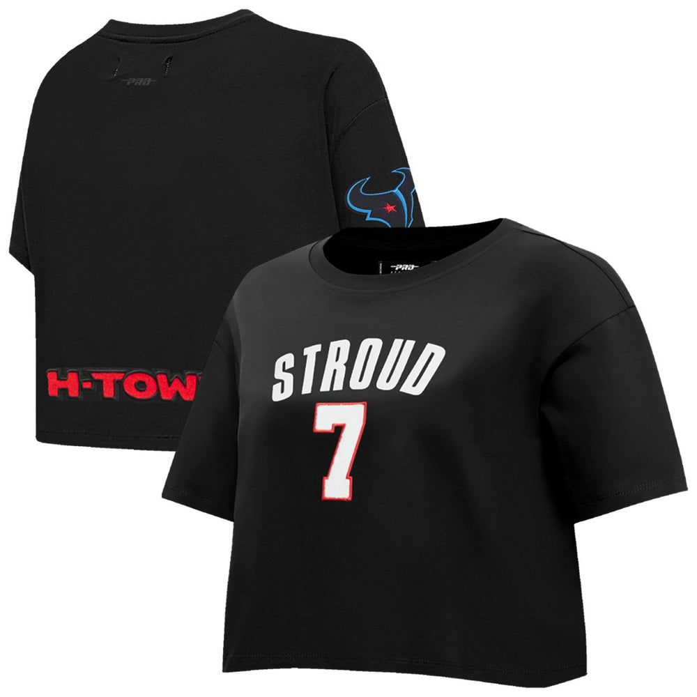 C.J. Stroud Houston Texans Pro Standard Women's Player Name & Number Cropped Boxy T-Shirt Black