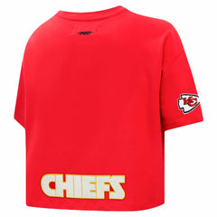 Travis Kelce Kansas City Chiefs Pro Standard Women's Player Name & Number Cropped Boxy T-Shirt Red