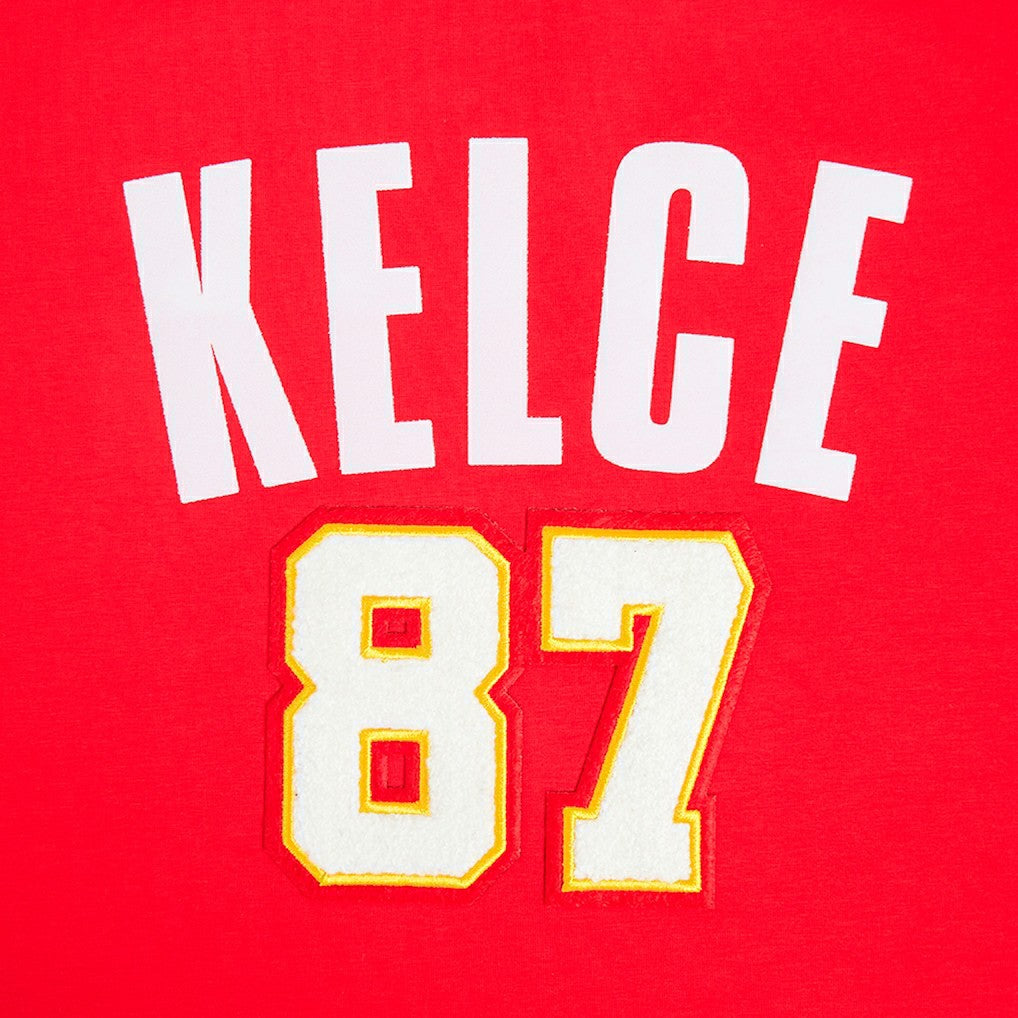 Travis Kelce Kansas City Chiefs Pro Standard Women's Player Name & Number Cropped Boxy T-Shirt Red