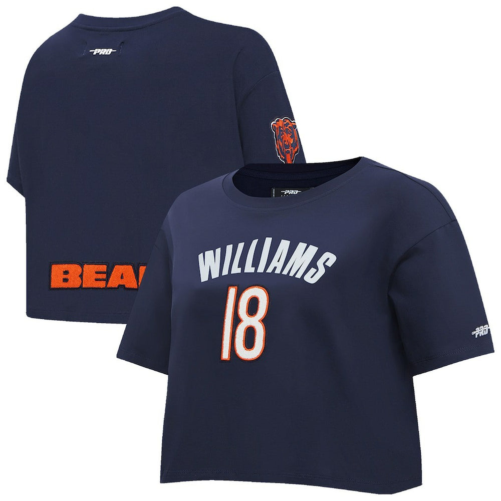 Caleb Williams Chicago Bears Pro Standard Women's Player Name & Number Cropped Boxy T-Shirt Navy