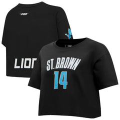 Amon-Ra St. Brown Detroit Lions Pro Standard Women's Player Name & Number Cropped Boxy T-Shirt Black