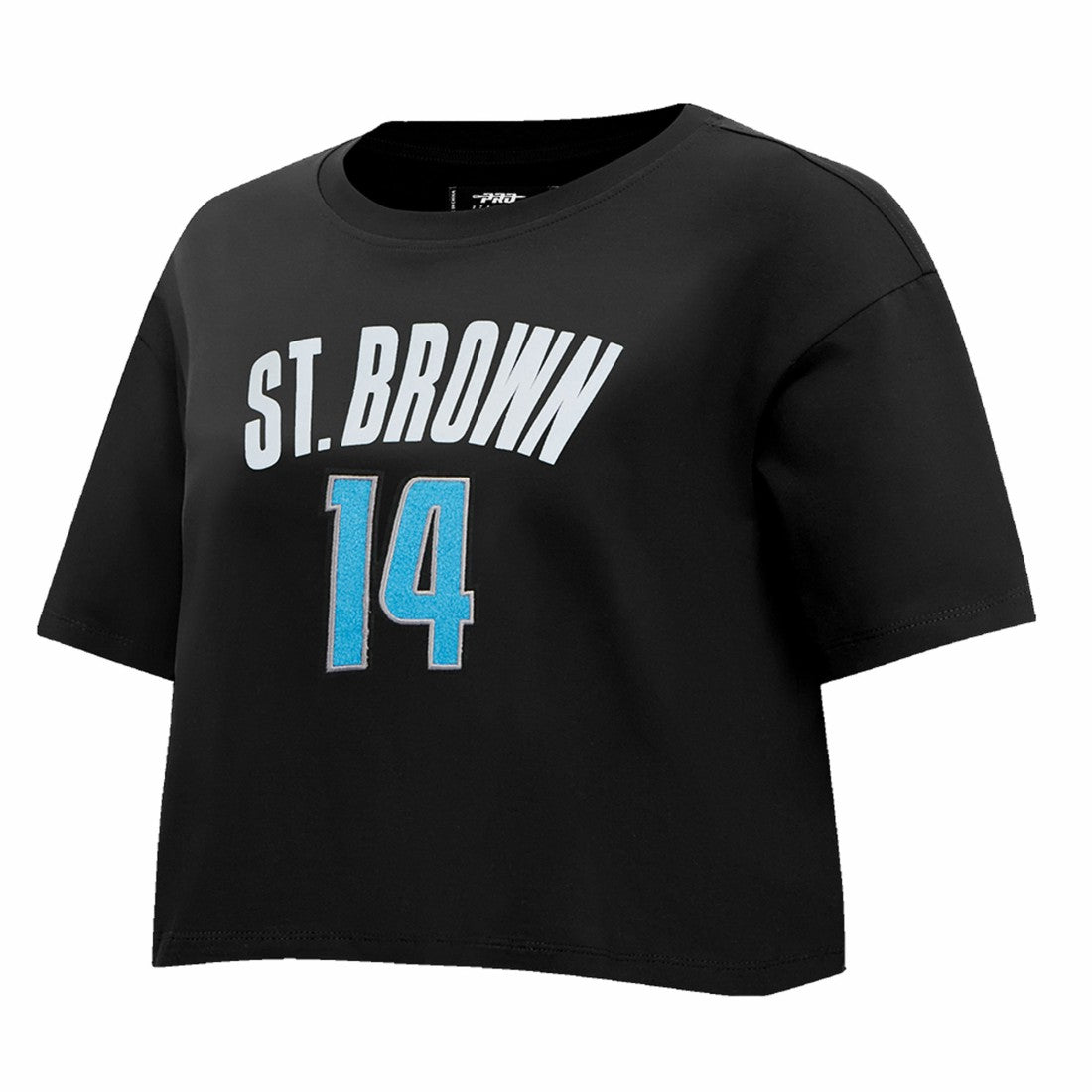 Amon-Ra St. Brown Detroit Lions Pro Standard Women's Player Name & Number Cropped Boxy T-Shirt Black
