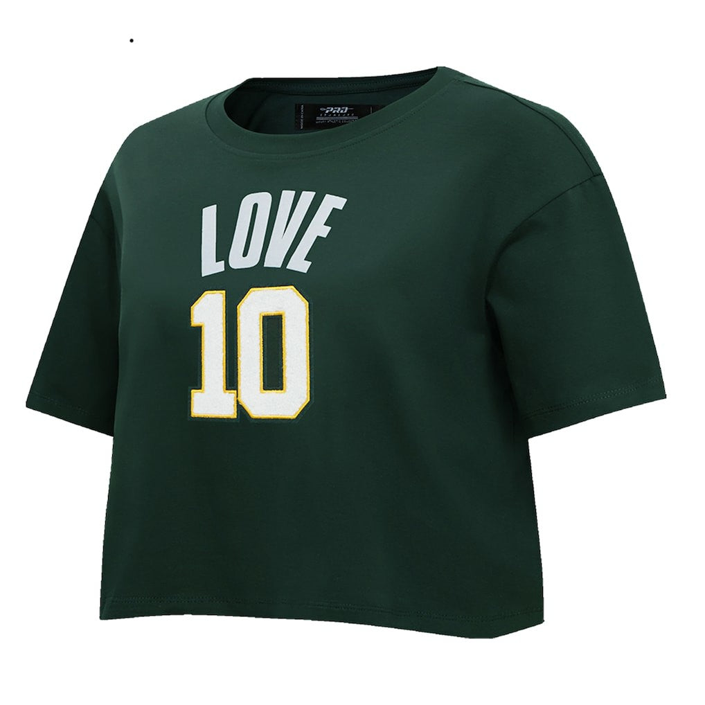 Jordan Love Green Bay Packers Pro Standard Women's Player Name & Number Cropped Boxy T-Shirt Green
