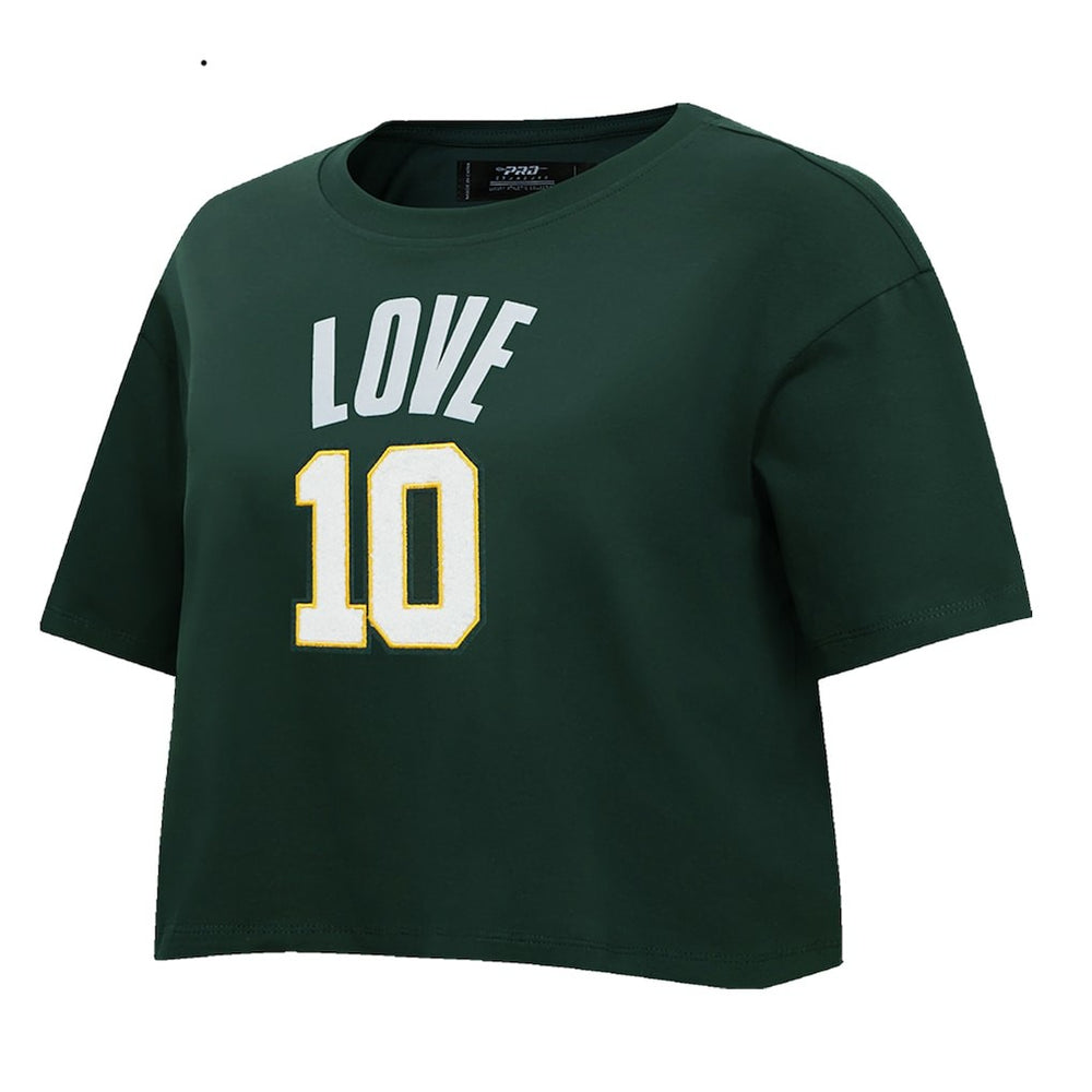 Jordan Love Green Bay Packers Pro Standard Women's Player Name & Number Cropped Boxy T-Shirt Green