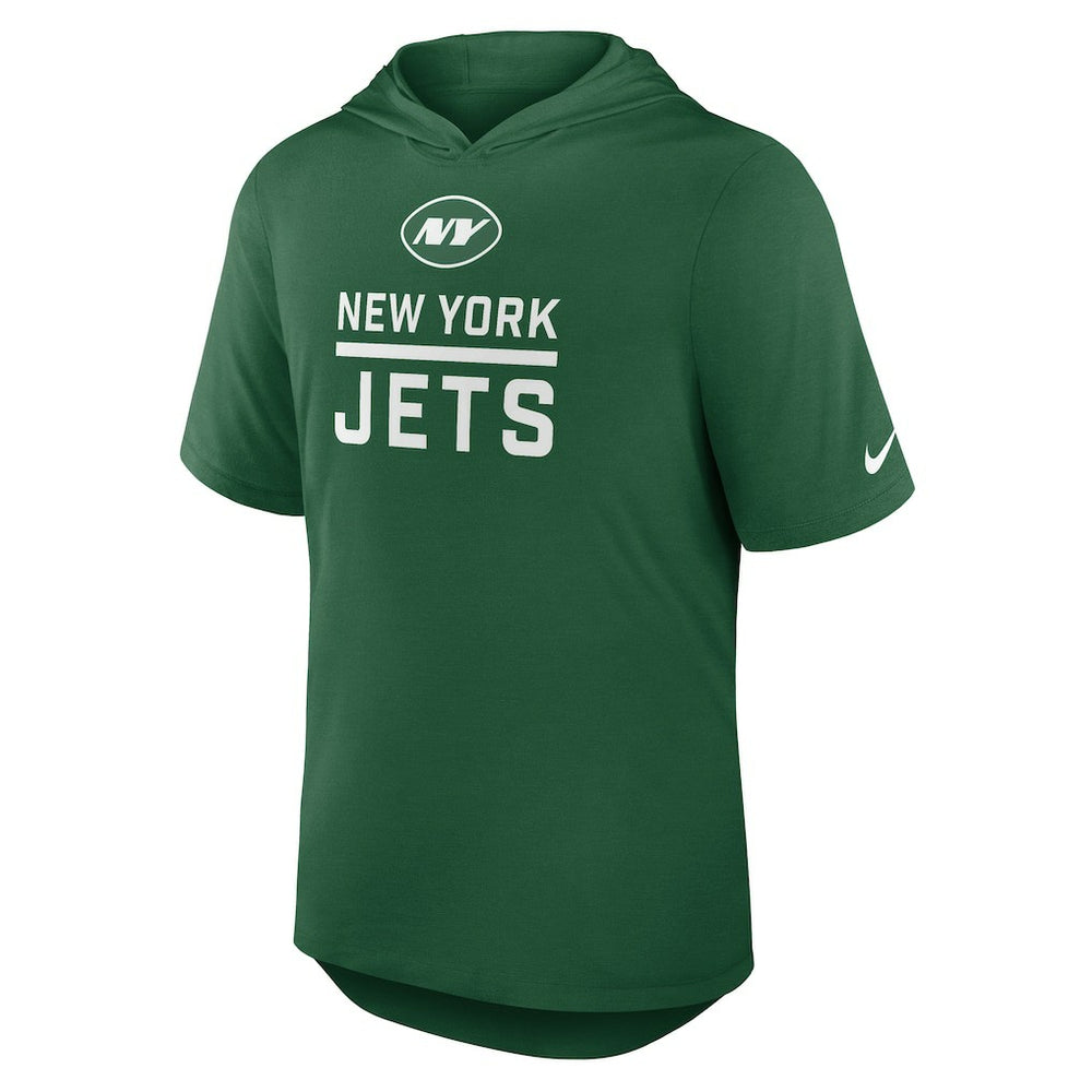 New York Jets Lockup Tri-Blend Hoodie T-Shirt Green