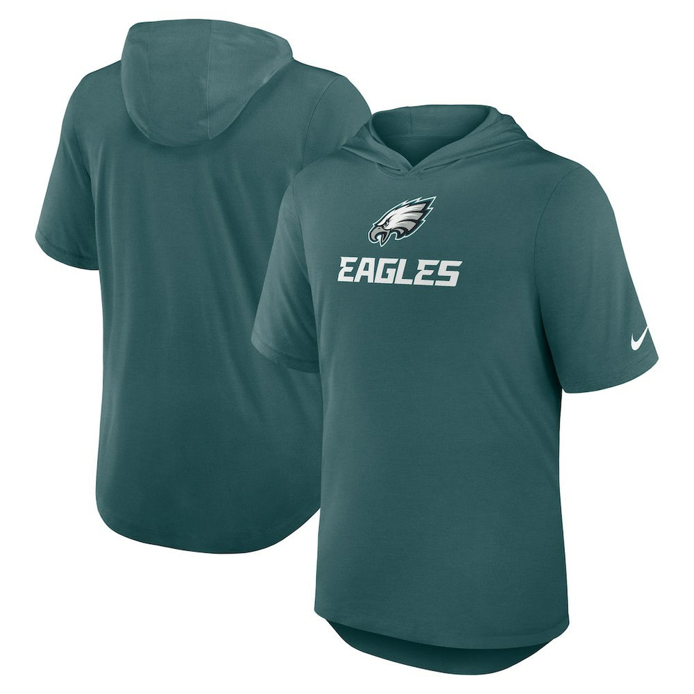 Philadelphia Eagles Lockup Tri-Blend Hoodie T-Shirt Midnight Green