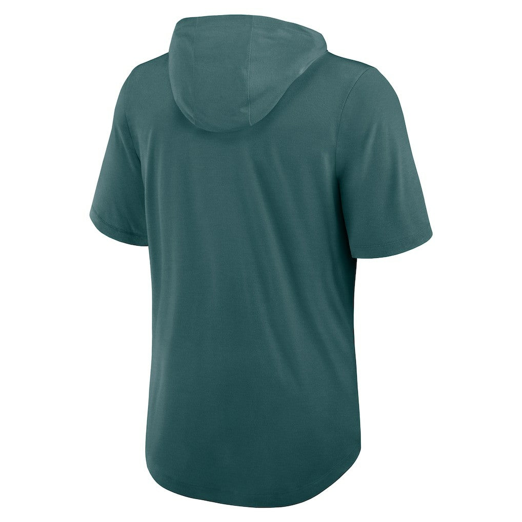 Philadelphia Eagles Lockup Tri-Blend Hoodie T-Shirt Midnight Green